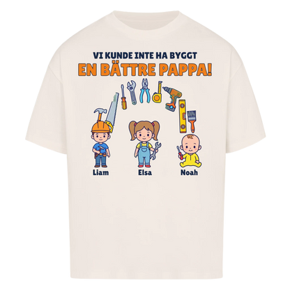 Vi kunde inte ha byggt en bättre pappa t-shirt med barnens namn. Present till pappa, farfar och morfar