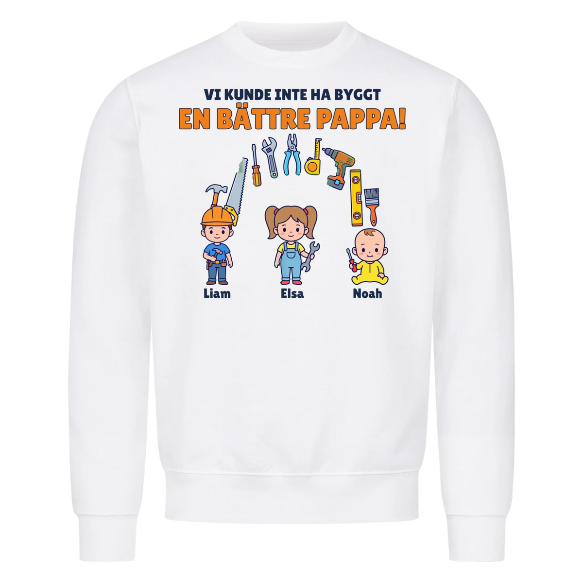 Vi kunde inte ha byggt en bättre pappa t-shirt med barnens namn. Present till pappa, farfar och morfar