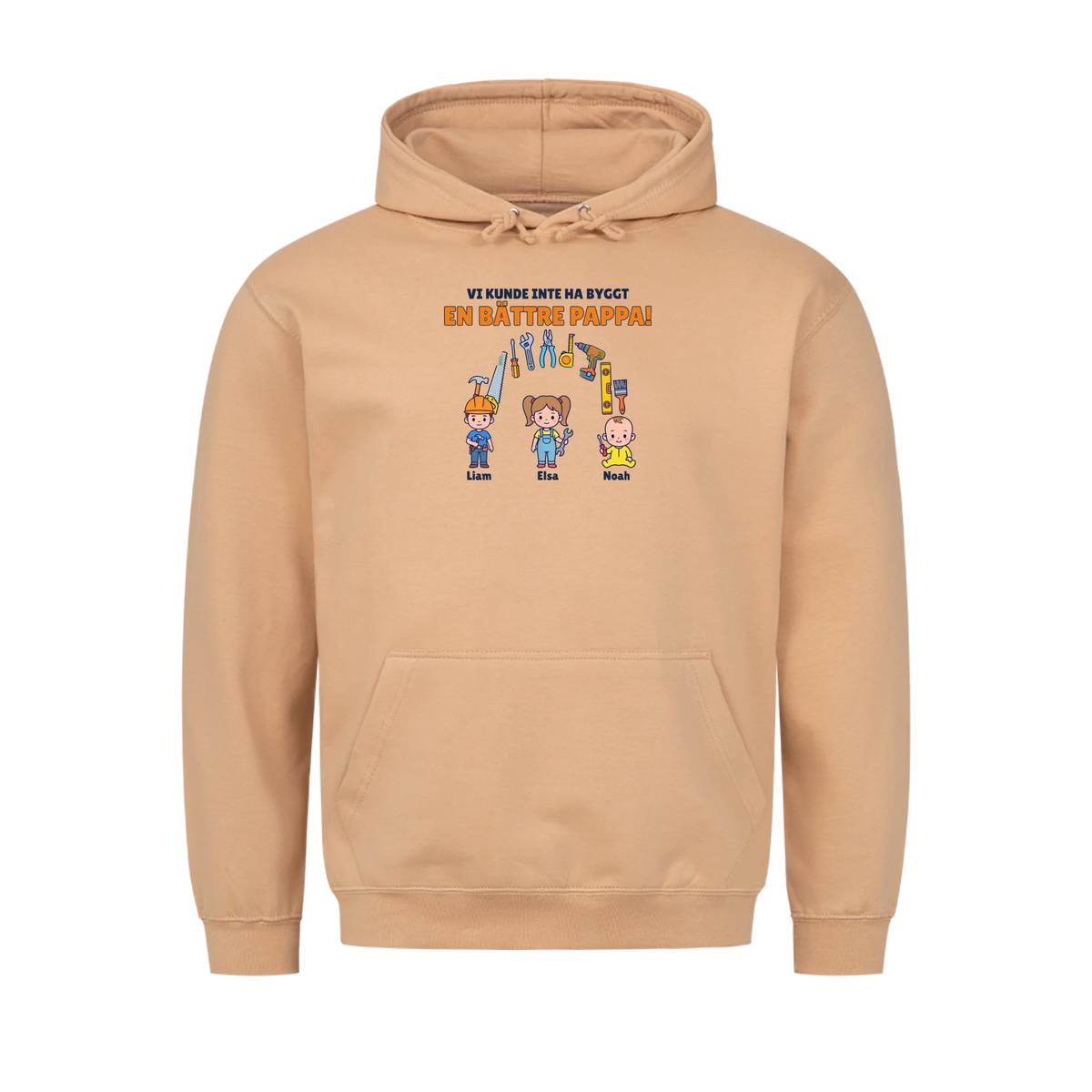 Vi kunde inte ha byggt en bättre pappa t-shirt med barnens namn. Present till pappa, farfar och morfar