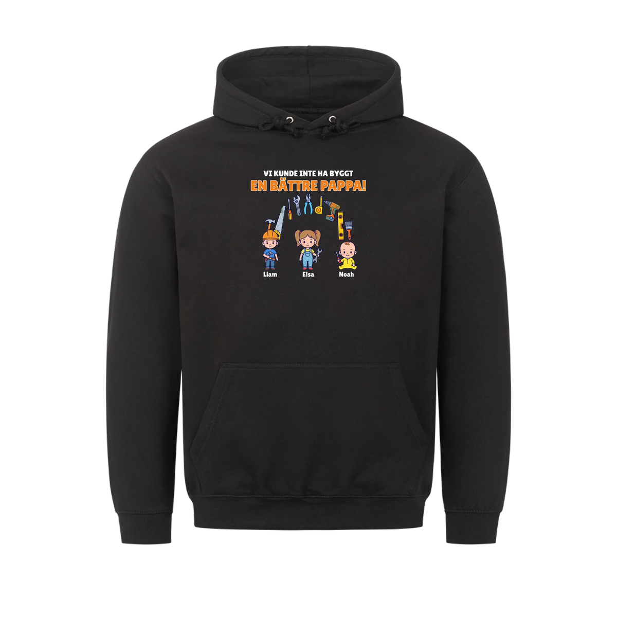 Vi kunde inte ha byggt en bättre pappa t-shirt med barnens namn. Present till pappa, farfar och morfar
