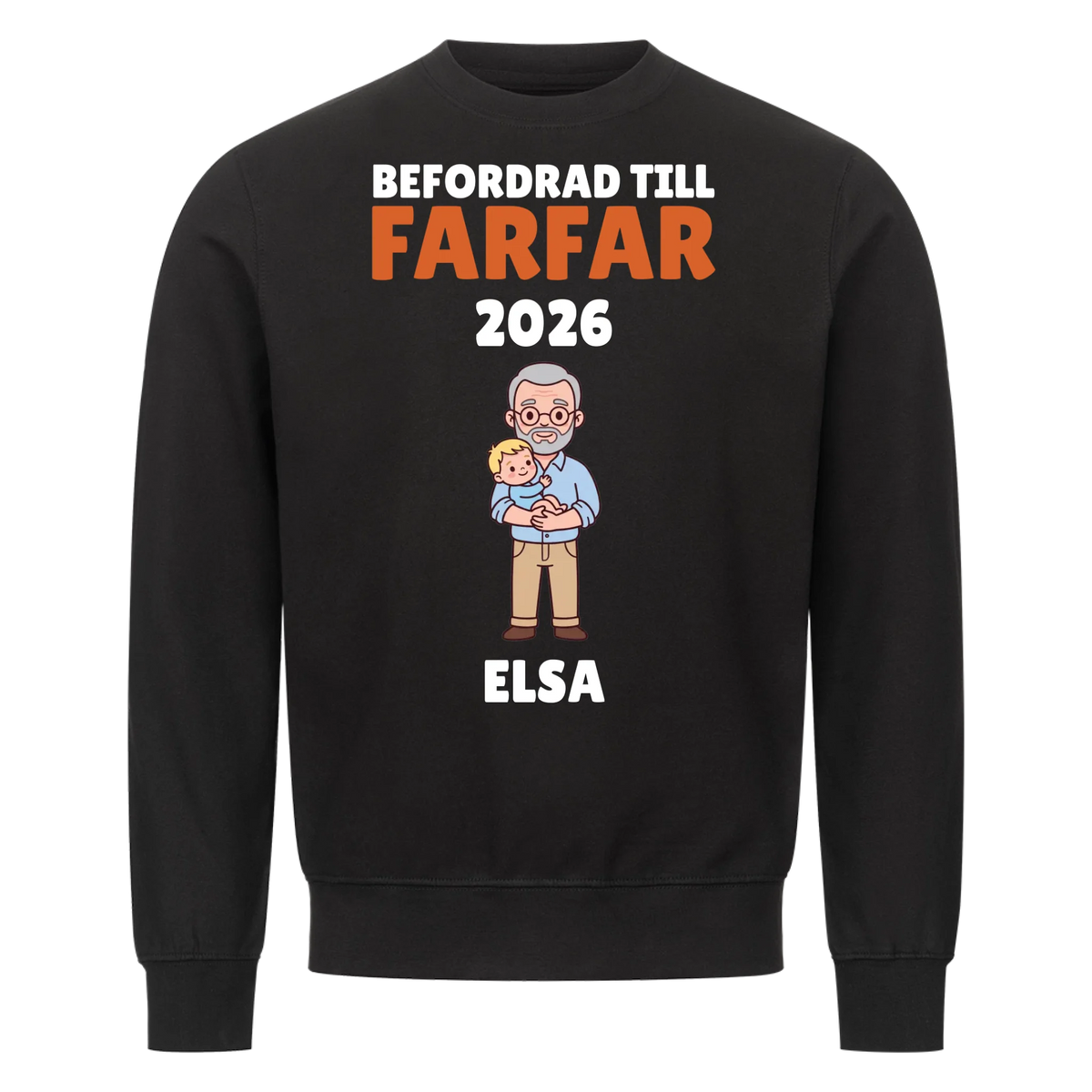Befordrad till farfar t-shirt med årtal och barnbarnets namn. Personlig present
