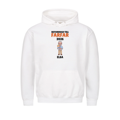 Befordrad till farfar t-shirt med årtal och barnbarnets namn. Personlig present