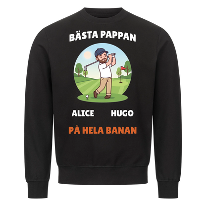 Bästa pappan på hela banan golf t-shirt med namn. Personlig present till golfpappa