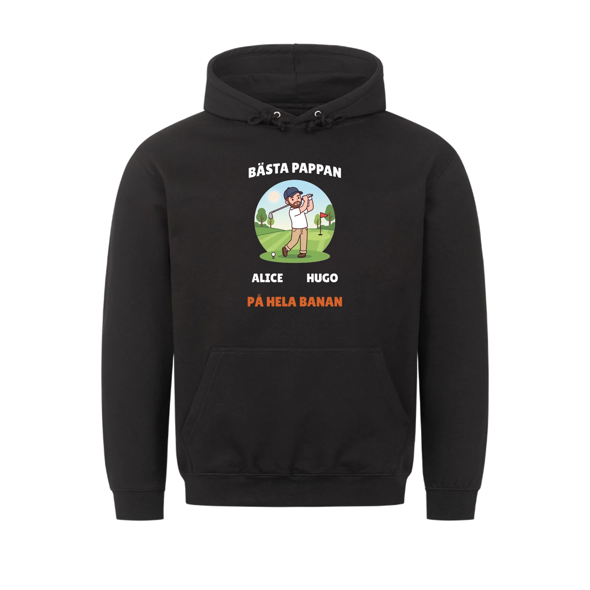 Bästa pappan på hela banan golf t-shirt med namn. Personlig present till golfpappa