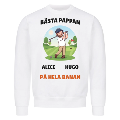 Bästa pappan på hela banan golf t-shirt med namn. Personlig present till golfpappa