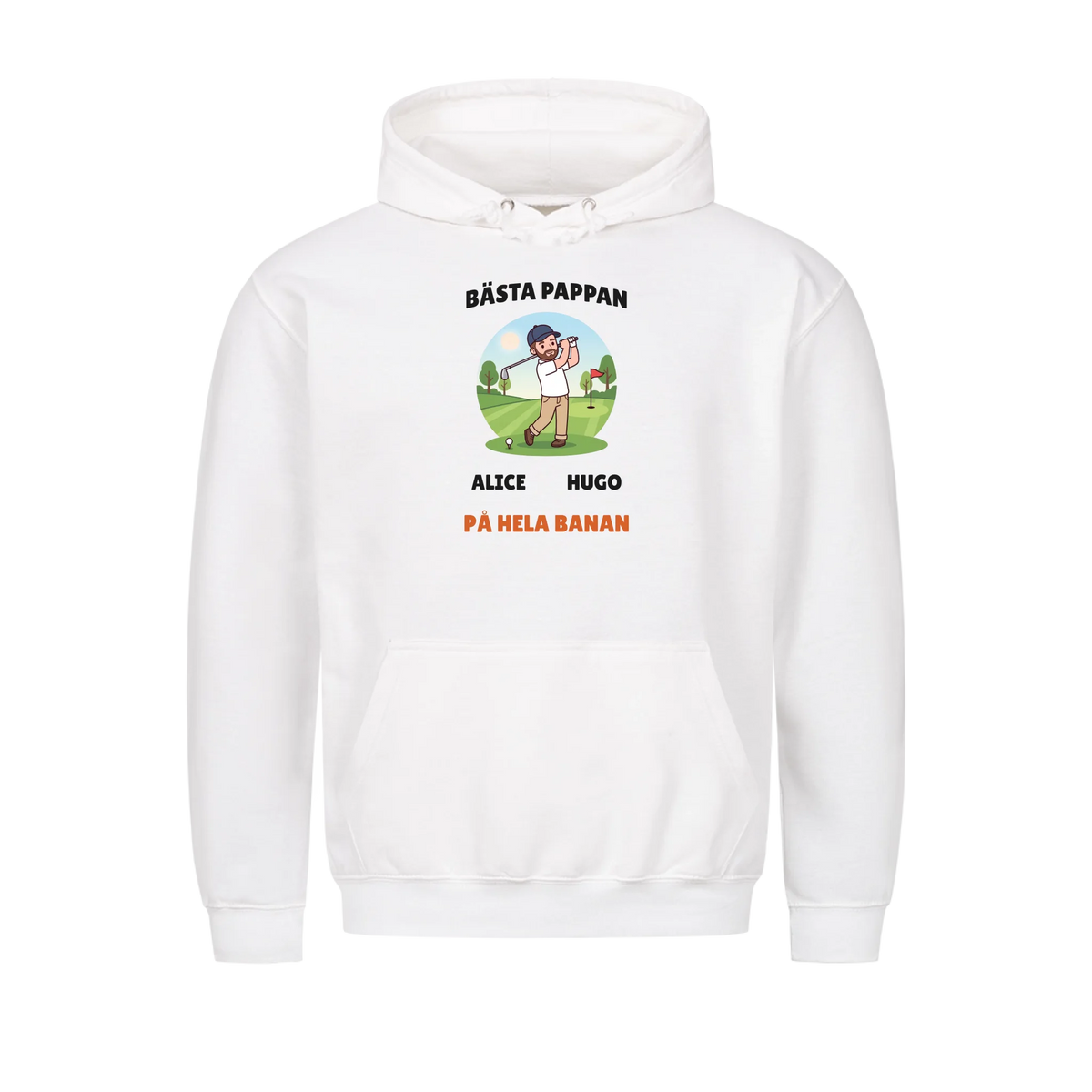 Bästa pappan på hela banan golf t-shirt med namn. Personlig present till golfpappa