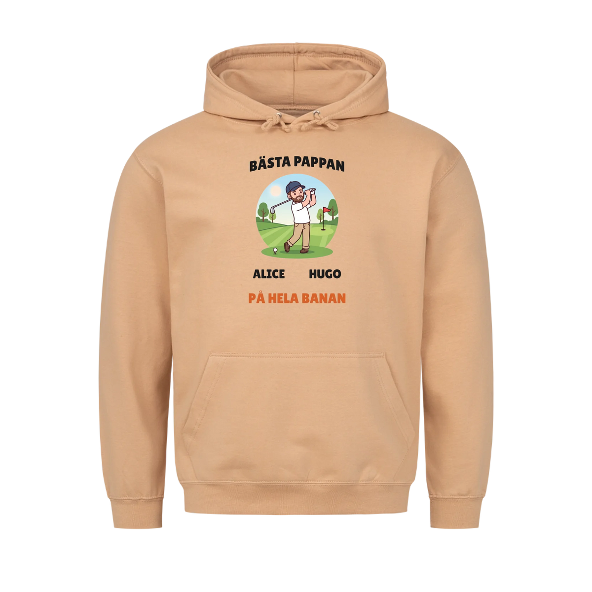 Bästa pappan på hela banan golf t-shirt med namn. Personlig present till golfpappa