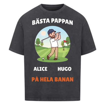 Bästa pappan på hela banan golf t-shirt med namn. Personlig present till golfpappa