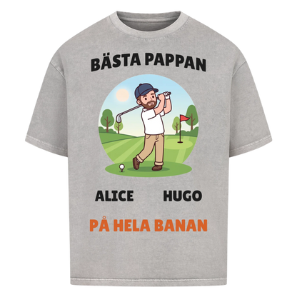 Bästa pappan på hela banan golf t-shirt med namn. Personlig present till golfpappa