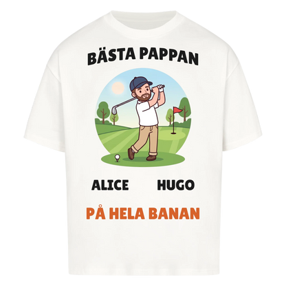 Bästa pappan på hela banan golf t-shirt med namn. Personlig present till golfpappa