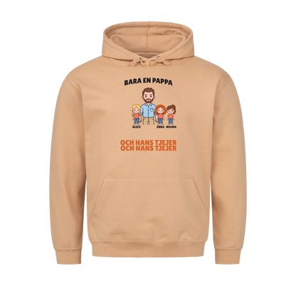 Bara en pappa och hans tjejer t-shirt med figurer och döttrarnas namn. Personlig present