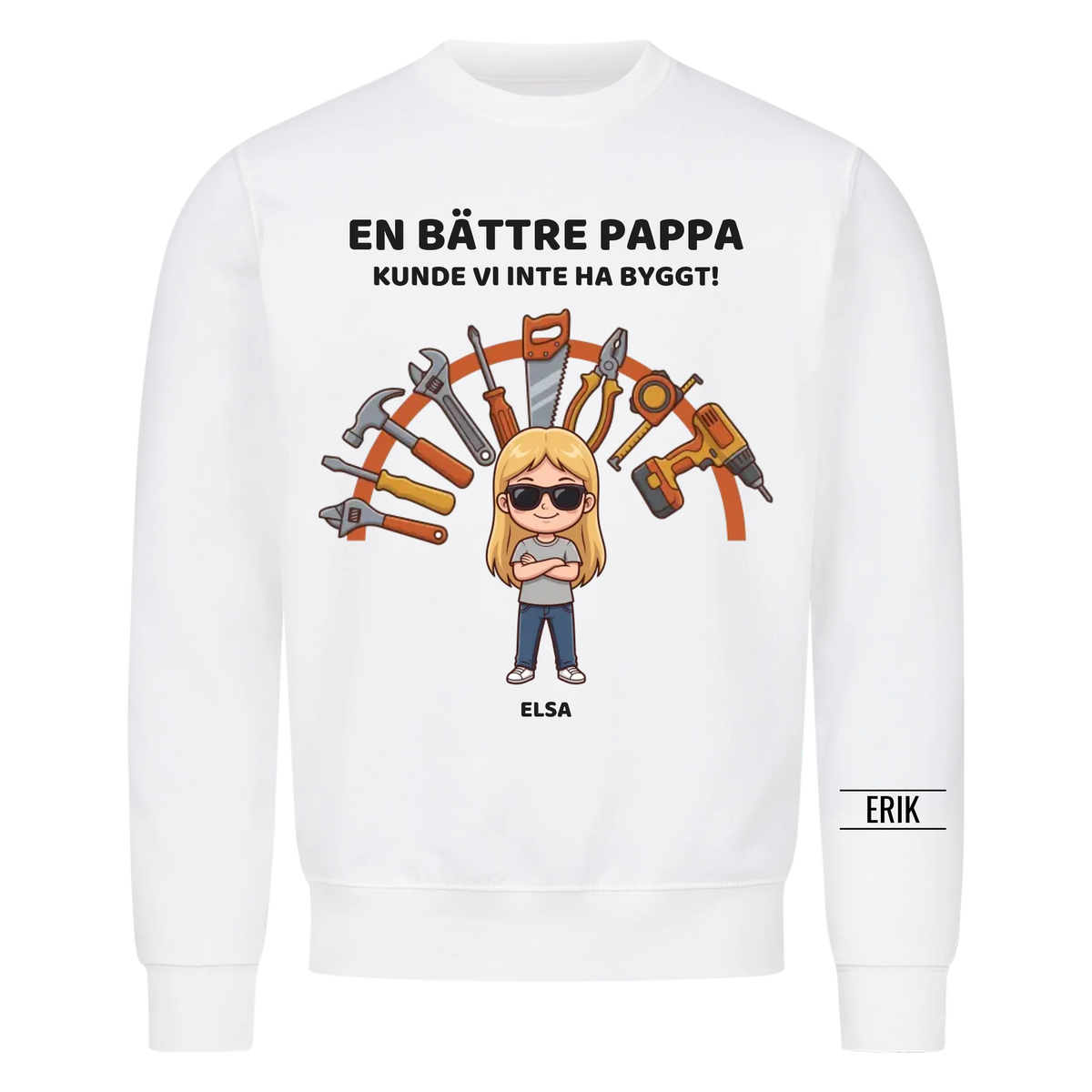 En bättre pappa kunde vi inte ha byggt | Personlig present till pappa med barnens namn