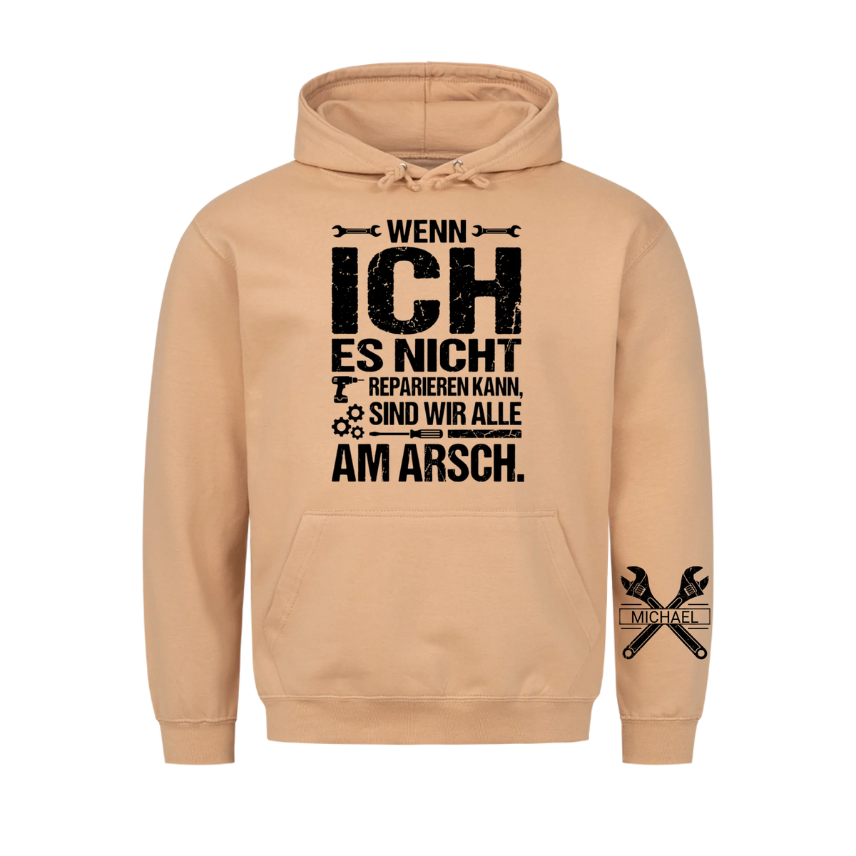 Sind wir alle Hoodie, Lustiges Geschenk für Männer, Ehemann, Papa, Opa, Handwerker und Heimwerker, Personalisierter Hoodie