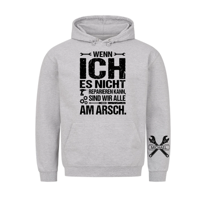 Sind wir alle Hoodie, Lustiges Geschenk für Männer, Ehemann, Papa, Opa, Handwerker und Heimwerker, Personalisierter Hoodie