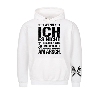 Sind wir alle Hoodie, Lustiges Geschenk für Männer, Ehemann, Papa, Opa, Handwerker und Heimwerker, Personalisierter Hoodie