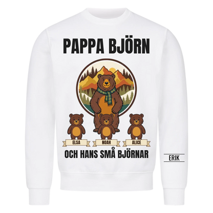 Pappa björn och hans små björnar | Personlig present till pappa med barnens namn