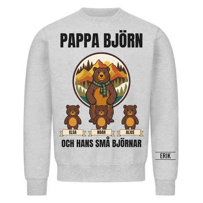 Pappa björn och hans små björnar | Personlig present till pappa med barnens namn