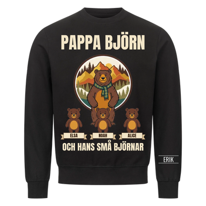 Pappa björn och hans små björnar | Personlig present till pappa med barnens namn