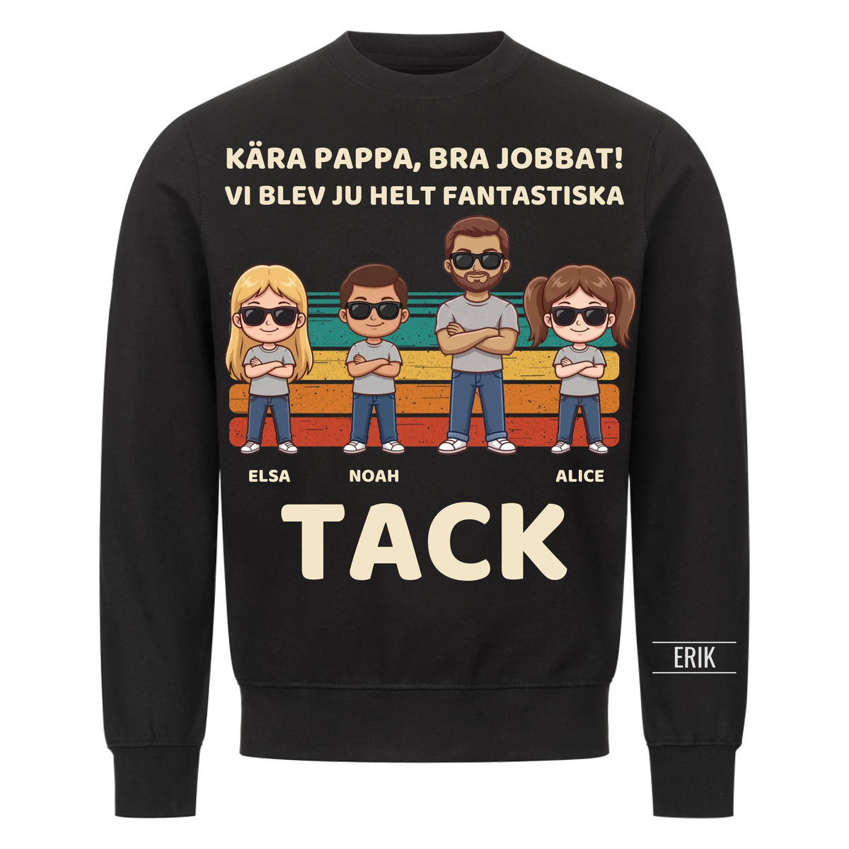 Kära pappa bra jobbat vi blev fantastiska tack | Personlig present till pappa med barnens namn