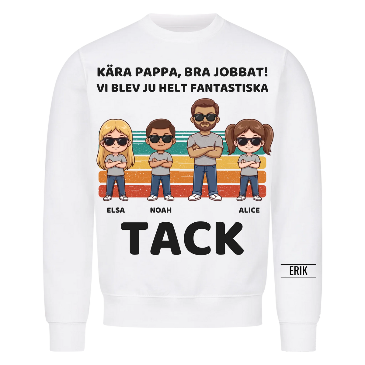 Kära pappa bra jobbat vi blev fantastiska tack | Personlig present till pappa med barnens namn