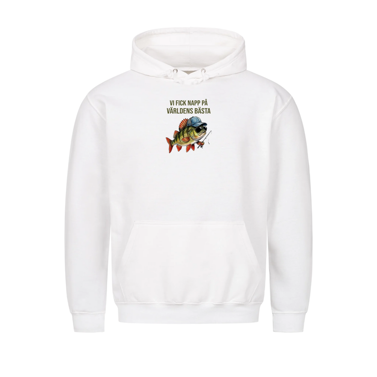 Vi fick napp på världens bästa pappa. Fisk hoodie med barnens namn. Present till pappa på fars dag