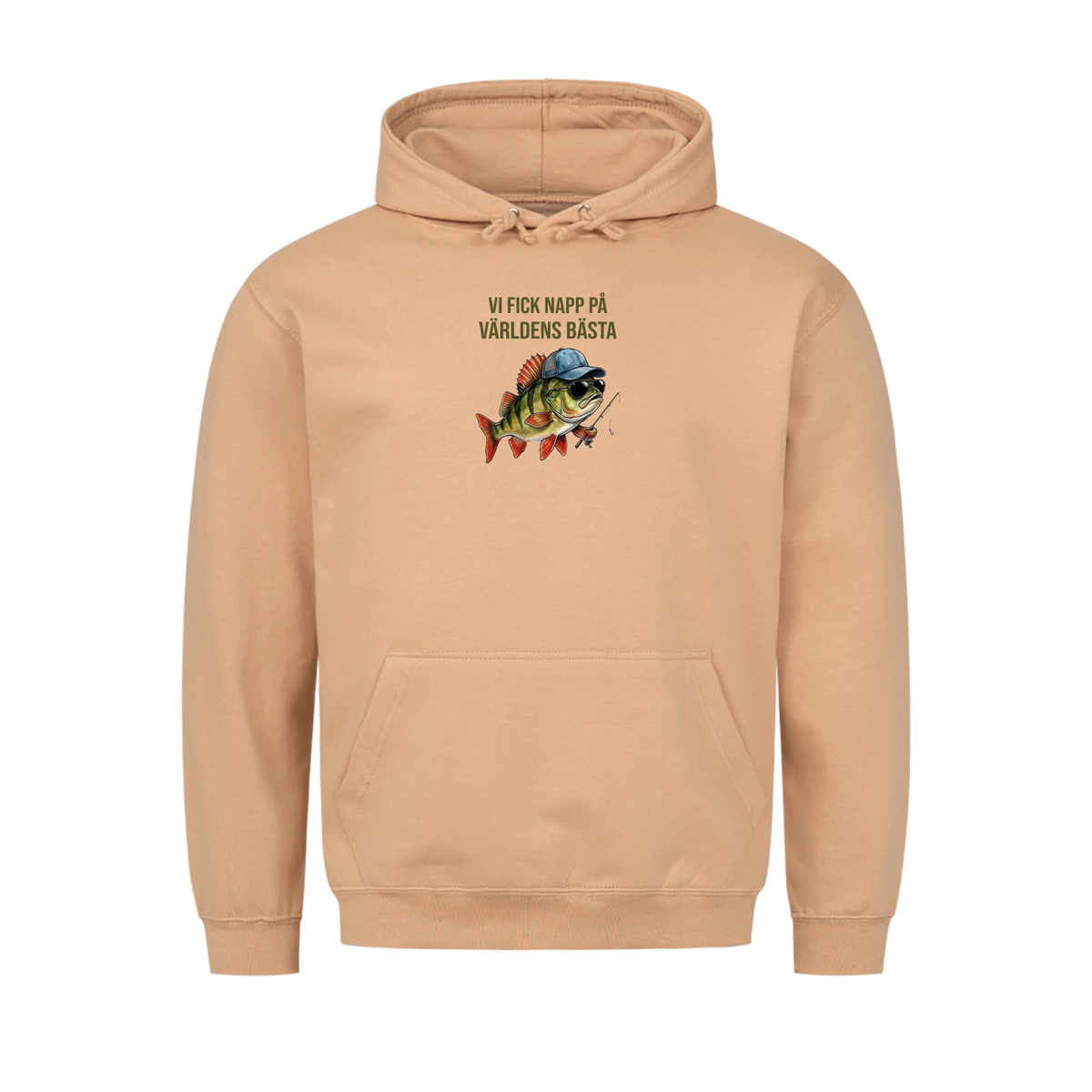 Vi fick napp på världens bästa pappa. Fisk hoodie med barnens namn. Present till pappa på fars dag