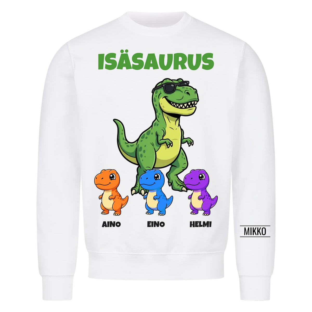 Isäsaurus | Personoitu lahja isälle lasten nimillä