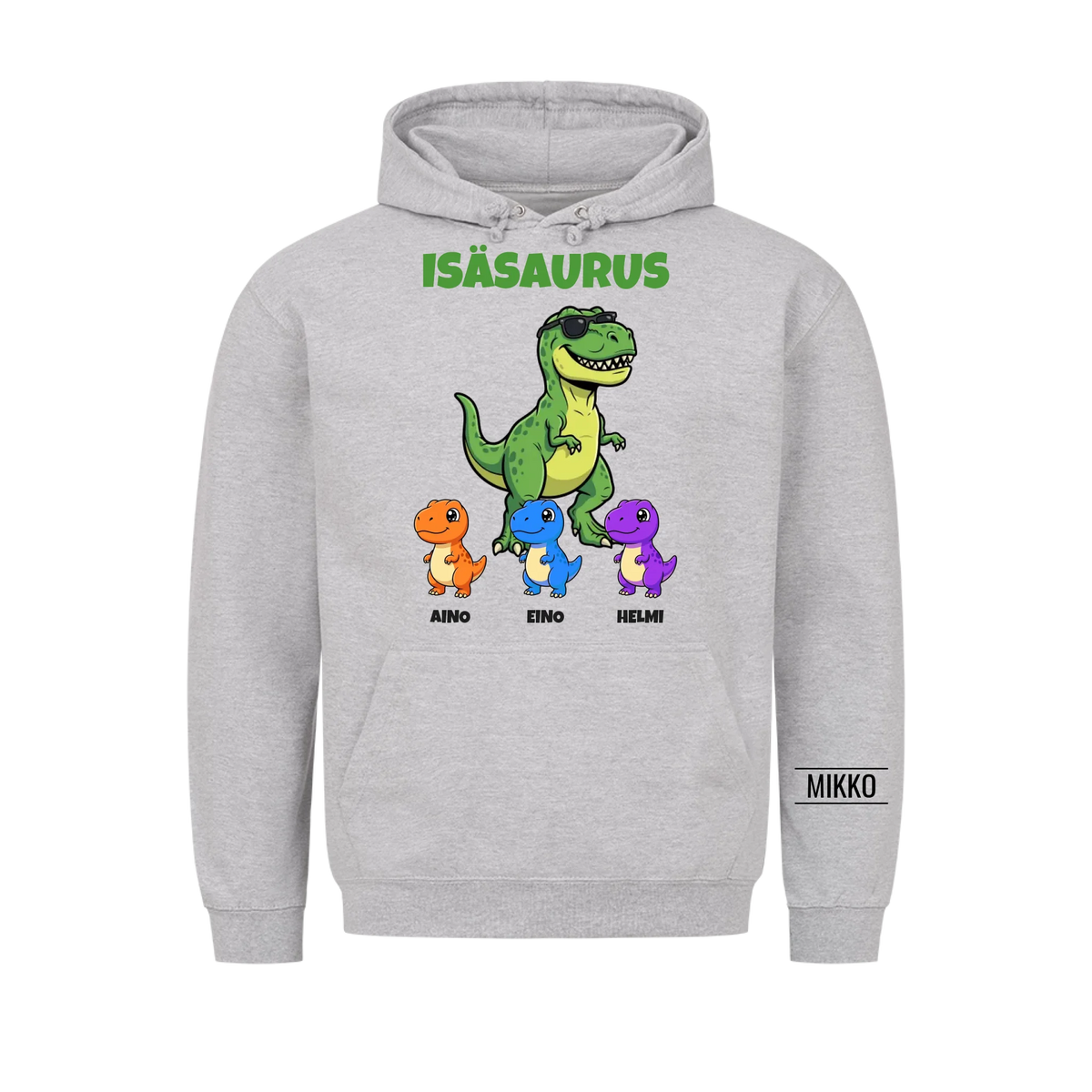 Isäsaurus huppari | Personoitu lahja isälle lasten nimillä