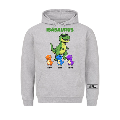 Isäsaurus huppari | Personoitu lahja isälle lasten nimillä