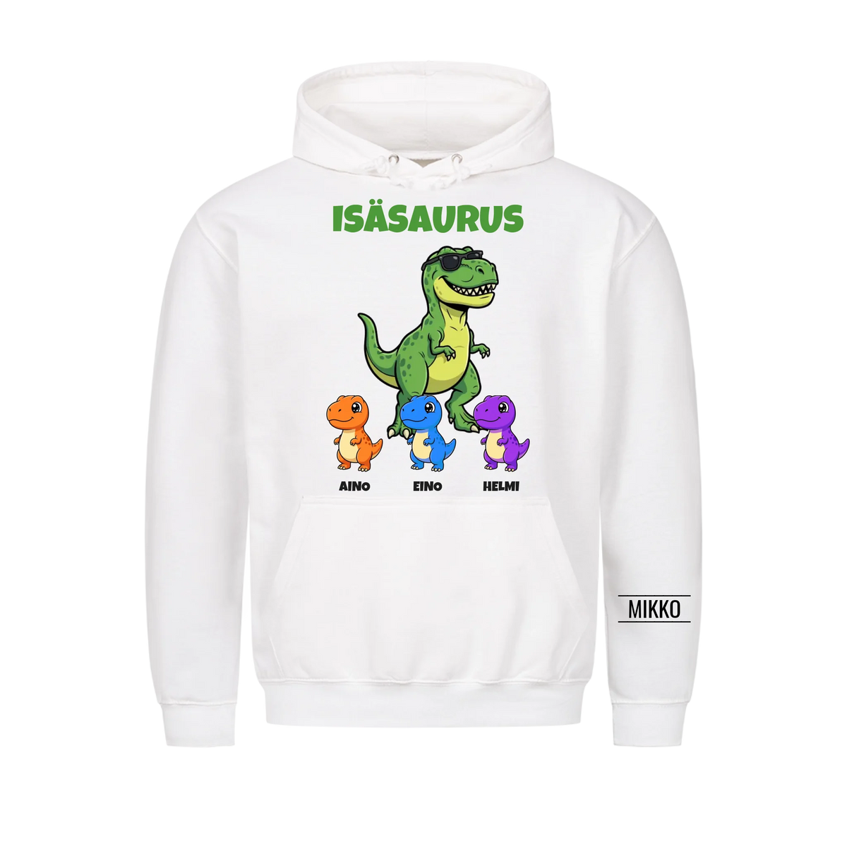 Isäsaurus huppari | Personoitu lahja isälle lasten nimillä