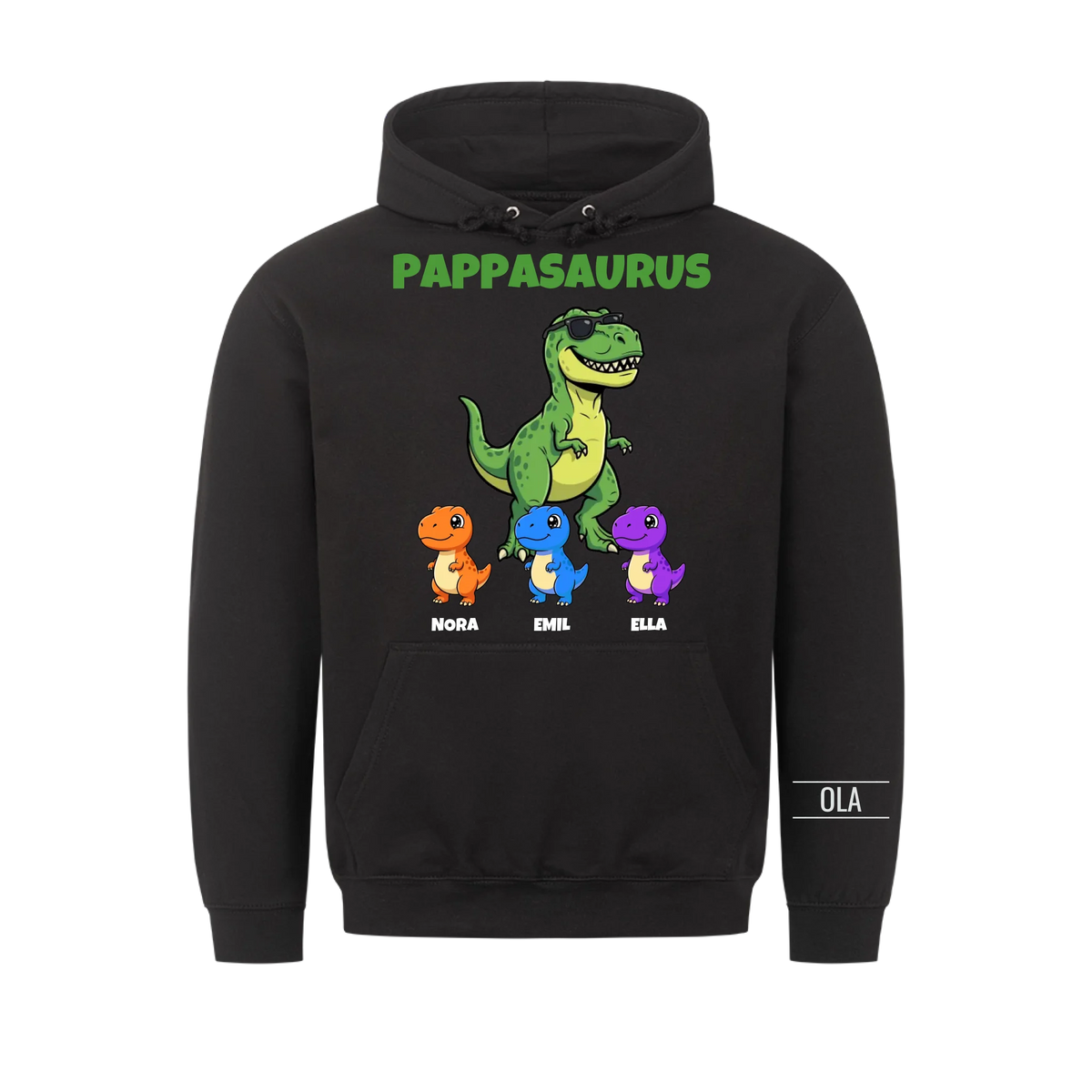 Pappasaurus hettegenser | Personlig gave til pappa med barnas navn