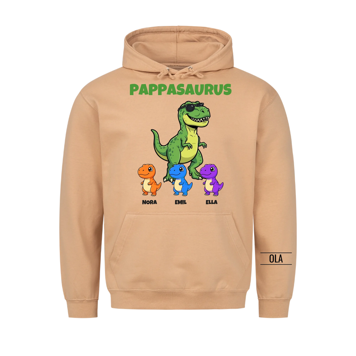 Pappasaurus hettegenser | Personlig gave til pappa med barnas navn