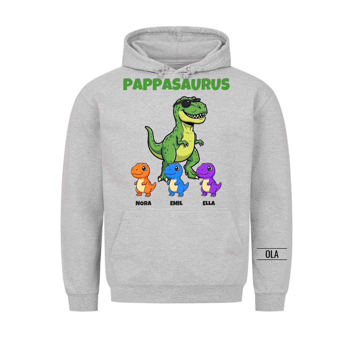 Pappasaurus hettegenser | Personlig gave til pappa med barnas navn