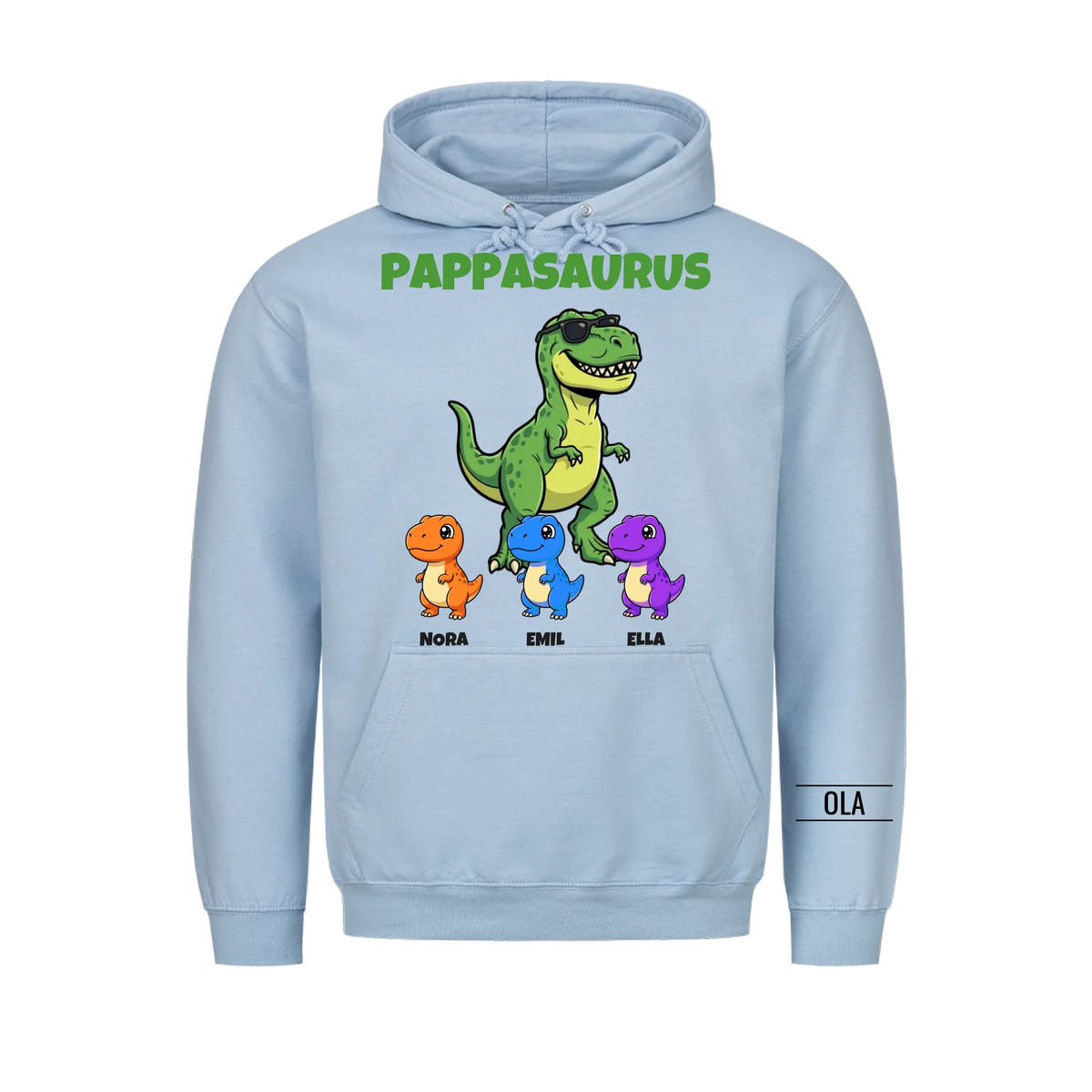 Pappasaurus hettegenser | Personlig gave til pappa med barnas navn