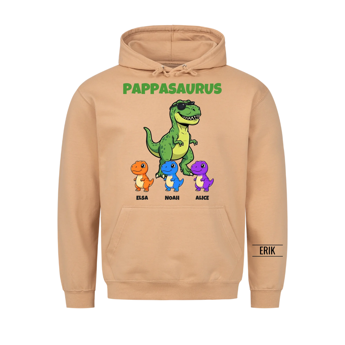 Pappasaurus hoodie | Personlig present till pappa med barnens namn