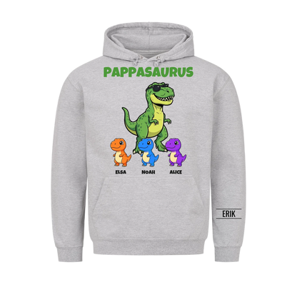 Pappasaurus hoodie | Personlig present till pappa med barnens namn
