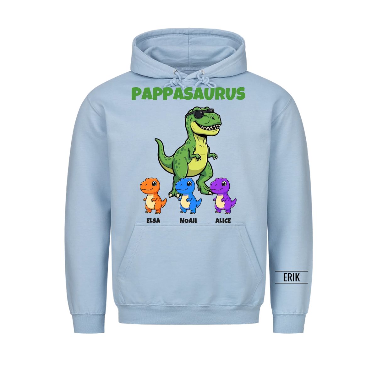 Pappasaurus hoodie | Personlig present till pappa med barnens namn