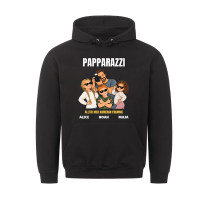 Papparazzi t-shirt med ditt foto som tecknad fotograf och barnens namn. Rolig present till pappa