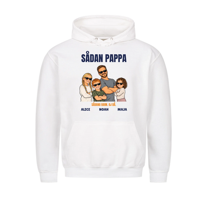 Sådan pappa sådana barn t-shirt med ditt foto som tecknad familj och barnens namn. Rolig present till pappa