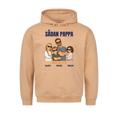 Sådan pappa sådana barn t-shirt med ditt foto som tecknad familj och barnens namn. Rolig present till pappa