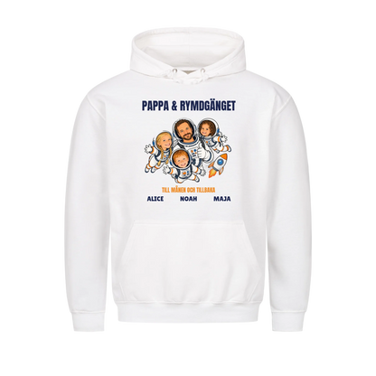 Pappa och rymdgänget t-shirt med ditt foto som tecknade astronauter och barnens namn. Personlig present till pappa