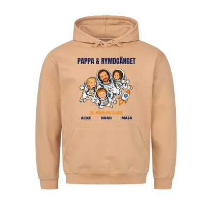 Pappa och rymdgänget t-shirt med ditt foto som tecknade astronauter och barnens namn. Personlig present till pappa