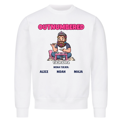 Girl Dad t-shirt med ditt foto som tecknad pappa och döttrarnas namn. Personlig present till pappa