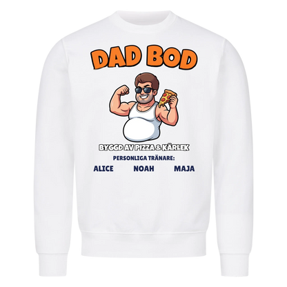 Dad Bod t-shirt med ditt foto som tecknad pappa och barnens namn. Rolig present till pappa