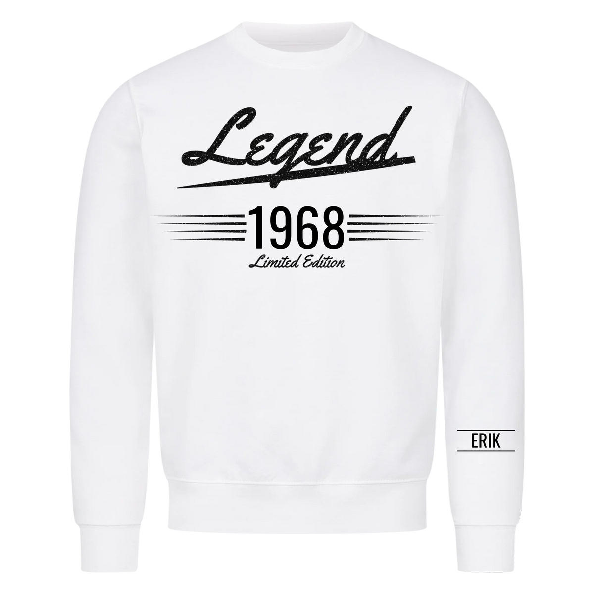 Legend t-shirt med födelseår och namn på ärmen. Present till pappa och farfar