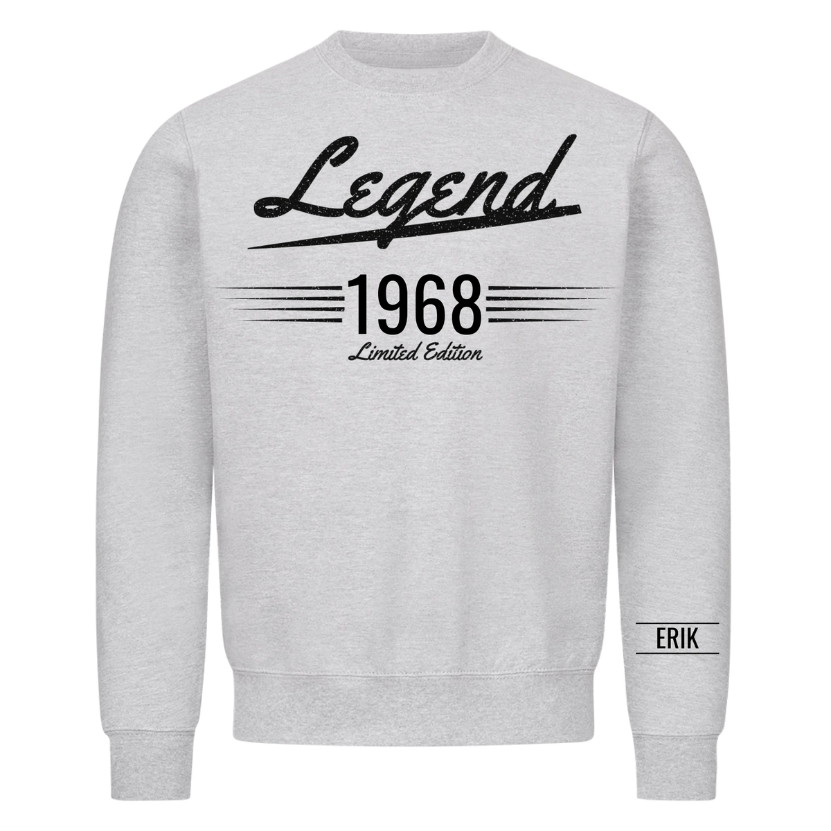 Legend t-shirt med födelseår och namn på ärmen. Present till pappa och farfar