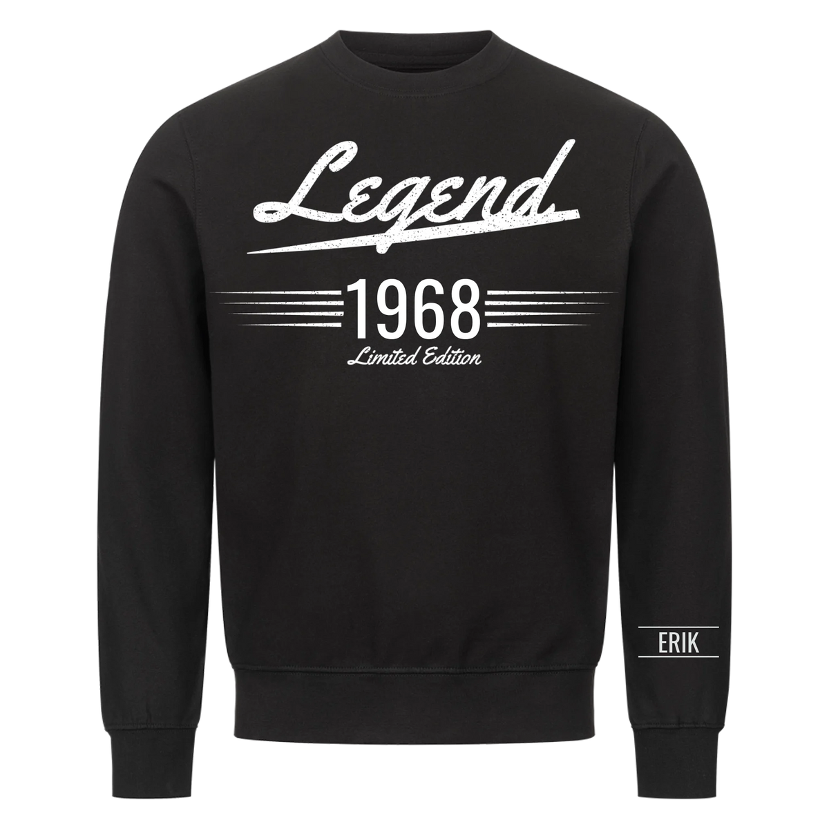 Legend t-shirt med födelseår och namn på ärmen. Present till pappa och farfar
