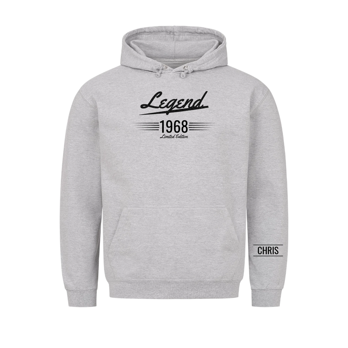 Legend T-Shirt mit Geburtsjahr und Name am Ärmel. Geschenk für Papa und Opa