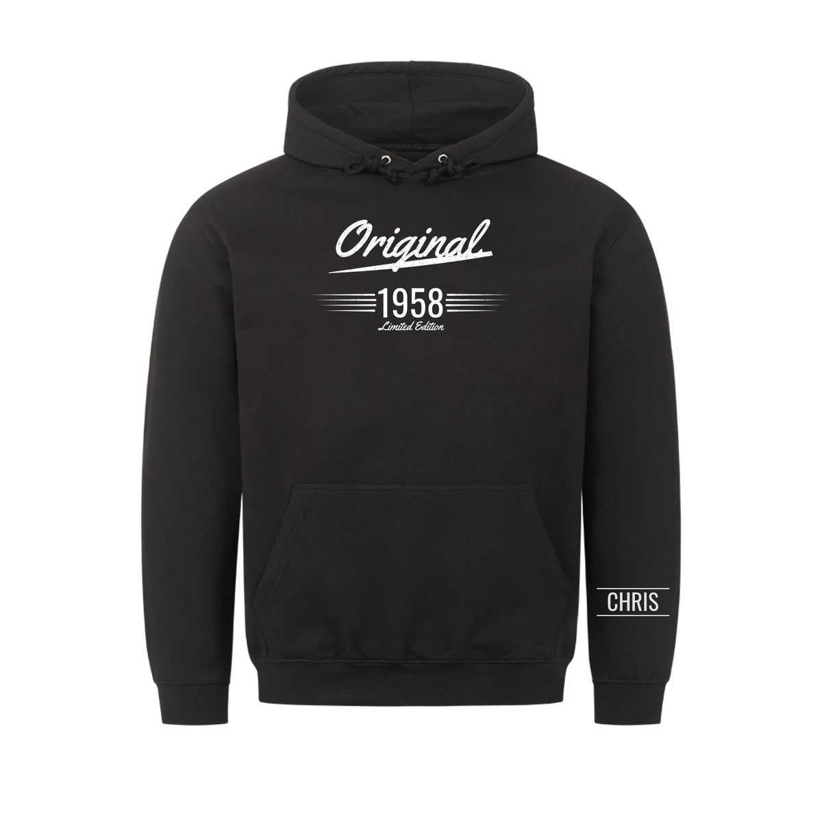 Original T-Shirt mit Geburtsjahr und Name am Ärmel. Geschenk für Opa
