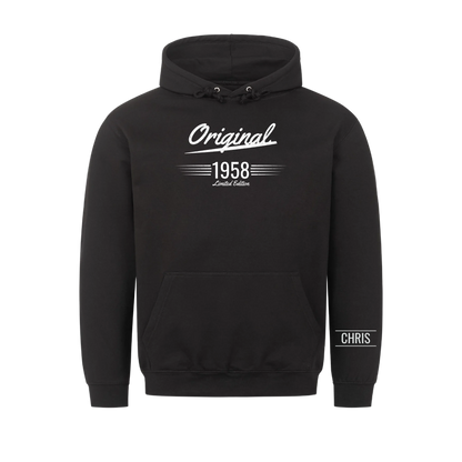 Original T-Shirt mit Geburtsjahr und Name am Ärmel. Geschenk für Opa
